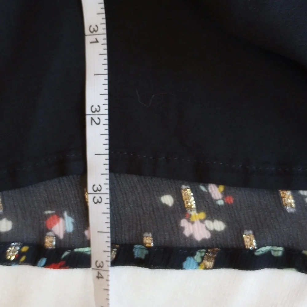 Sezane Josephine Floral Silk Chiffon Mini Dress 36 4 Black Metallic - Picture 8 of 8